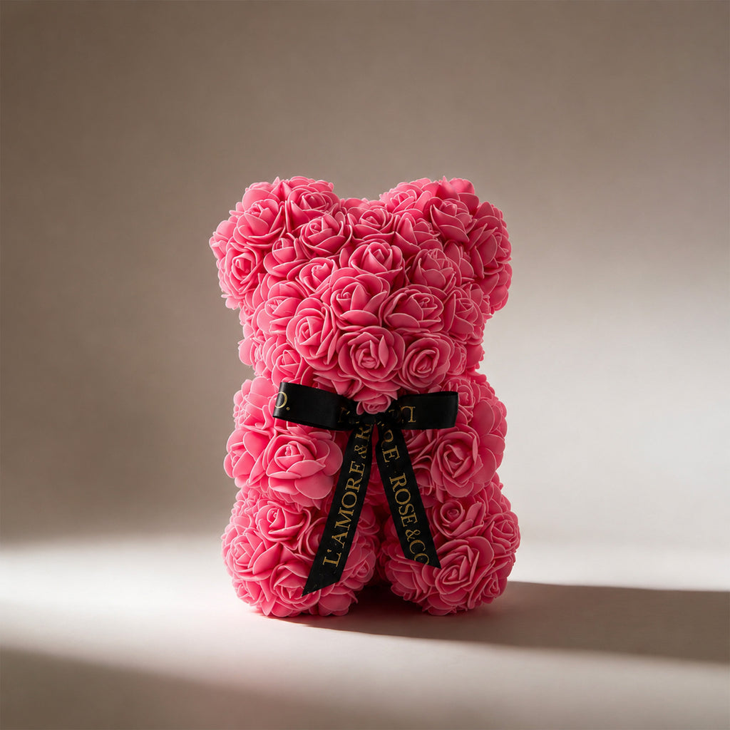 PINK ROSE TEDDY BEAR