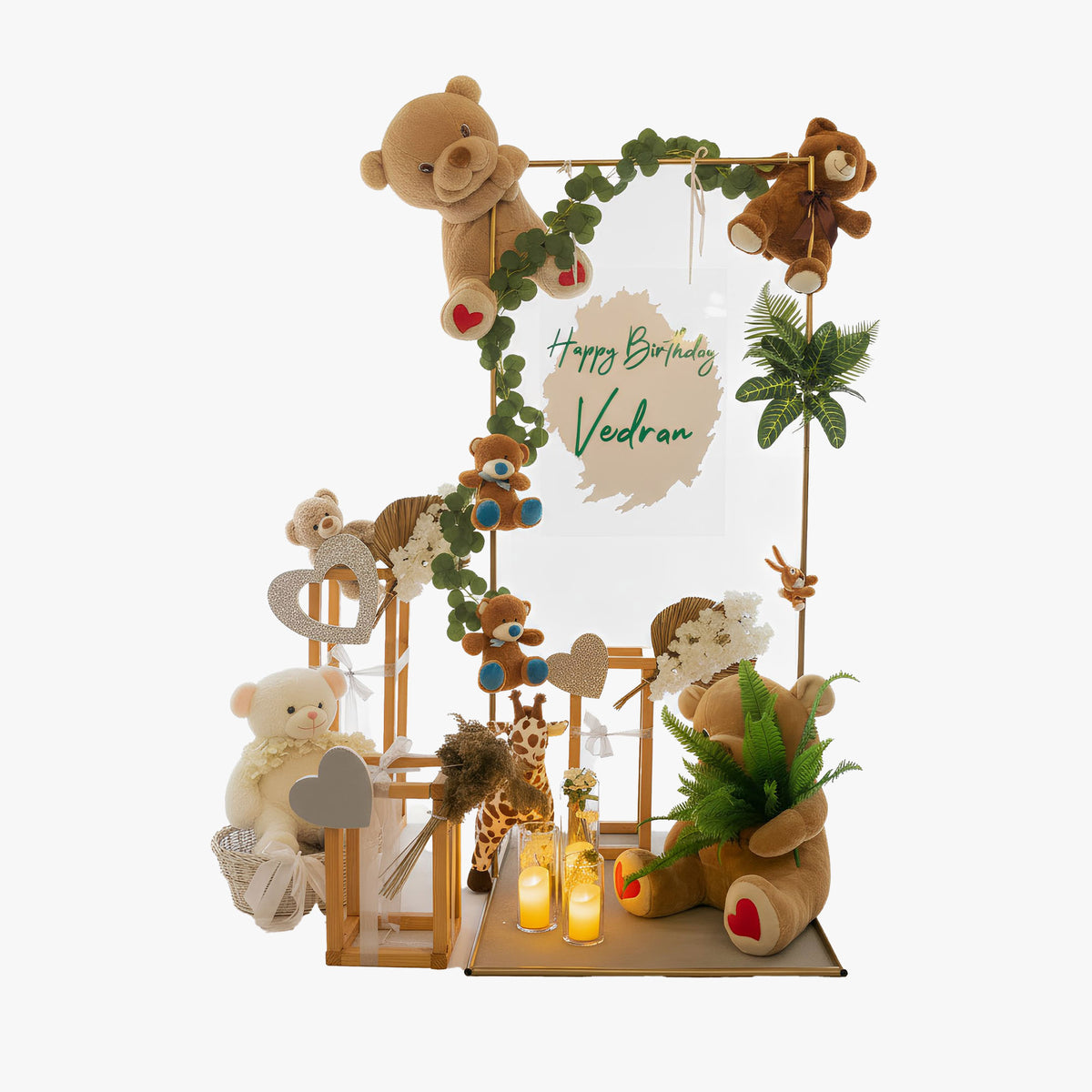 Birthday Teddy Bear Metal Backdrop