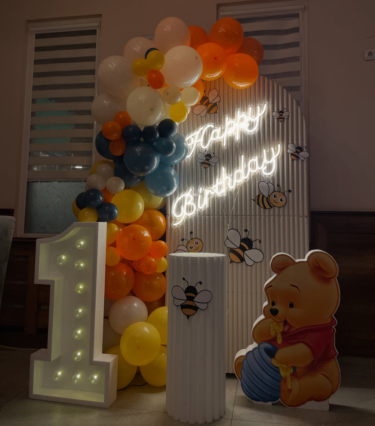 Birthday Winnie the Pooh Backdrop